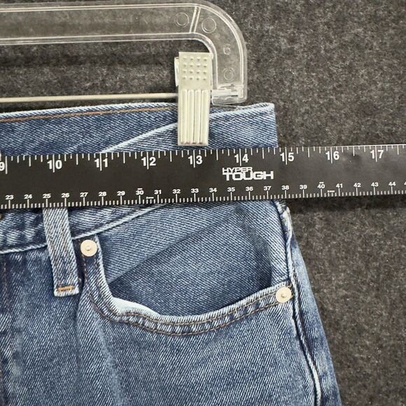 Madewell Jeans Women's 26 Blue Baggy Straight High Rise Raw Hem Denim - Picture 4 of 10